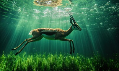 Obraz premium Gazelle Underwater Dreamscape