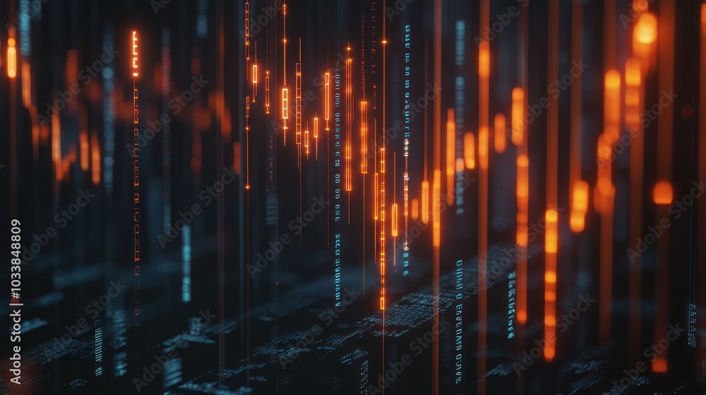Poster abstract digital data visualization