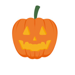 Minimalist Illustration of a Halloween Pumpkin, Capturing the Spirit of the Season in Simple and Modern Art Style