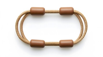 Jump rope on white background, top view. 