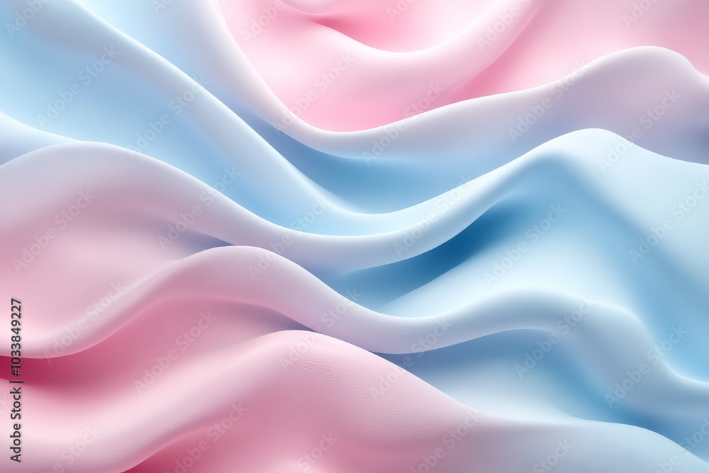 Aufkleber the image displays gentle, flowing waves of pastel colors in shades of soft pink and blue, evoking a