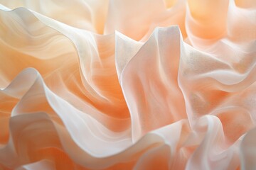 Fototapeta premium A velvety series of peach waves form an intricate and engaging pattern, exuding sophistication and artistic flair, ideal for modern aesthetic endeavors.