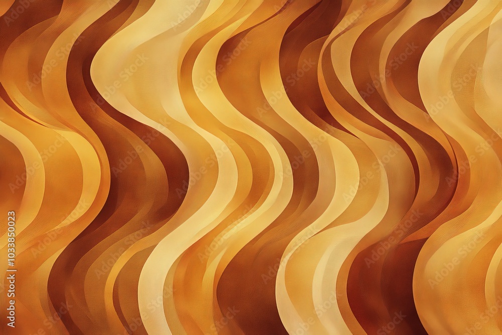 Poster flowing patterns in rich golden and brown tones create an impression of elegance and timeless beauty