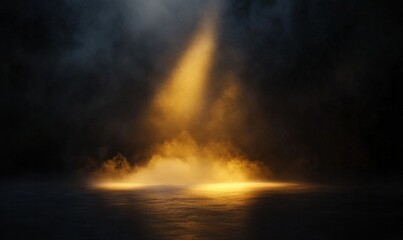 Warm Spotlight on Stage with Smoke Fog Ambience