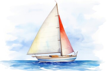 Fototapeta premium Sailboat watercraft vehicle dinghy.