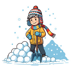 Bright Winter Morning little kids illustration