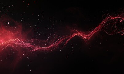 Fototapeta premium Abstract Red Energy Wave on Black Background