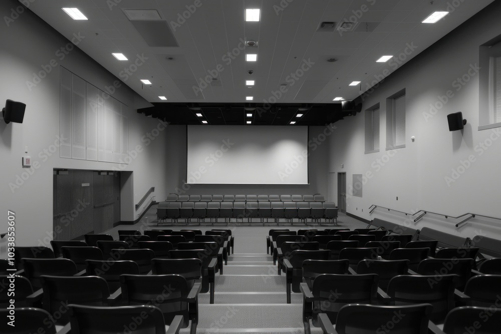 Poster lecture hall college classroom architecture building school.