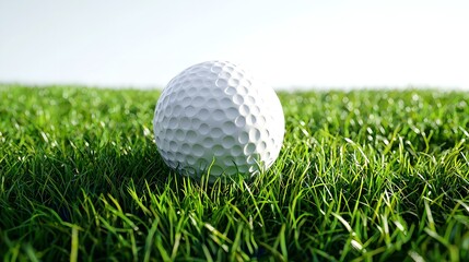 Fototapeta premium Golf Ball on a Green Grass Field