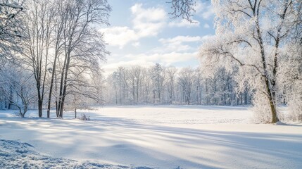 Obraz premium Ethereal Snowy Forest Glade