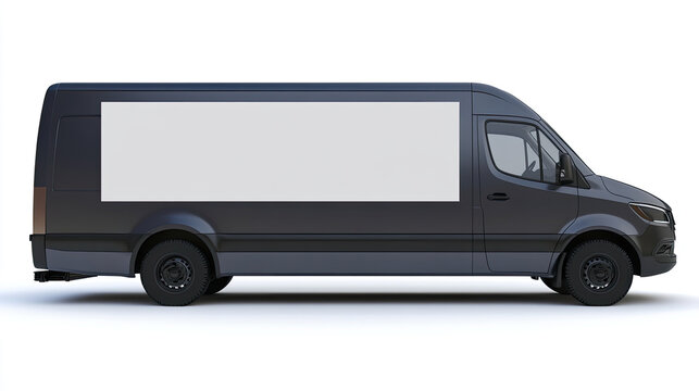 Sleek food truck step van with blank exterior, perfect for branding