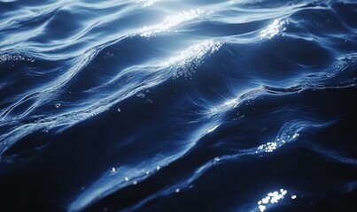Serene Ocean Surface with Sunlight Reflections