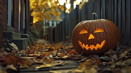 Obraz premium halloween pumpkin jack o lantern in the night