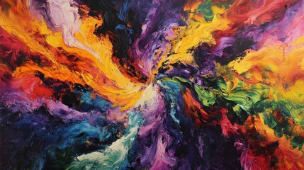 Energetic Burst: Dynamic Abstract Art of Vivid Colors