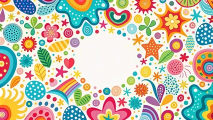 A Colorful Abstract Design with White Space for Text, Ideal for a Celebration Greeting or a Vibrant Background