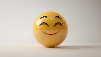 Fototapeta premium Winking face three dimensional emoji isolated on white background