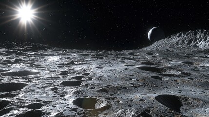 Ethereal Moon Surface Aerial View