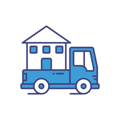 Moving Truck vector icon stock illustration