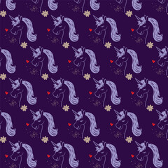 Obraz premium unicorn pattern illustration vector design