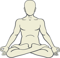 Man in lotus pose. Zen person. Calm position