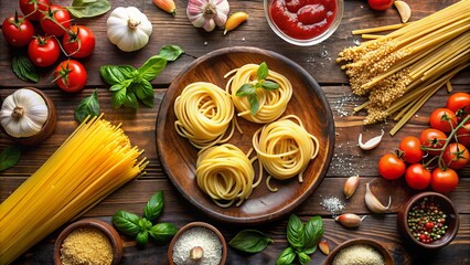Ultimate Guide to Cooking Pasta: Step-by-Step Directions for Spaghetti and Italian Noodles with Culinary Symbols and Flat Line Illustrations for Easy Preparation