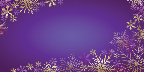 Christmas card, template with snowflakes. Snowflake background. Winter copy space banner pattern. 