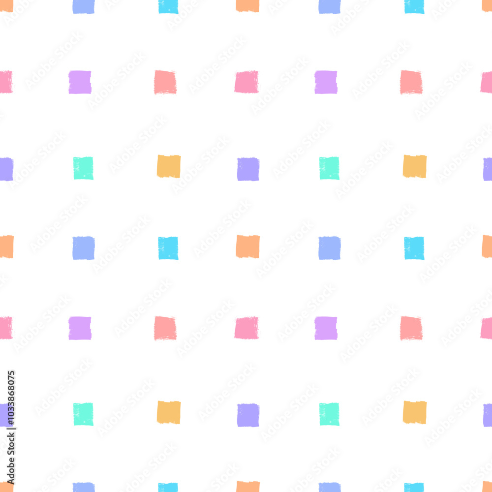 Aufkleber vector squares pattern. seamless colorful brush stroke background. print from squares in pink, purpl