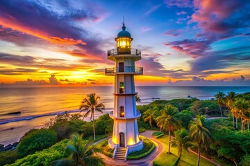 Urban Exploration Photography of Light Beacon Tower at Khao Lak, Takua Pa, Phang Nga, Thailand - Stunning Coastal Landmark, Adventure, Travel, and Scenic Views