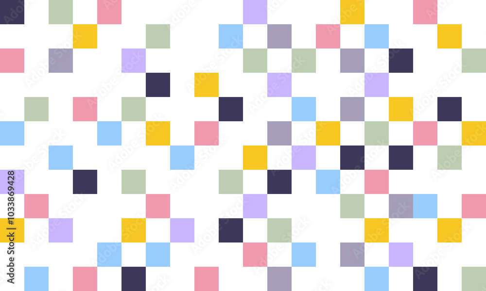 Poster geomatric colorful square shape pixelet glitch theme seamless pattern modern creative texture backgr