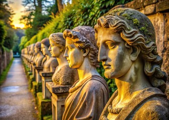 Fototapeta premium Ancient Stone Sculptures Bathed in Sunlight