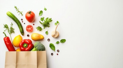 Fresh Vegetables in a Paper Bag