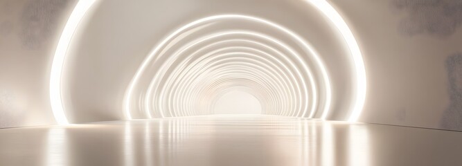 Obraz premium 37. A softly lit tunnel with a gradient, inviting curiosity into the empty space
