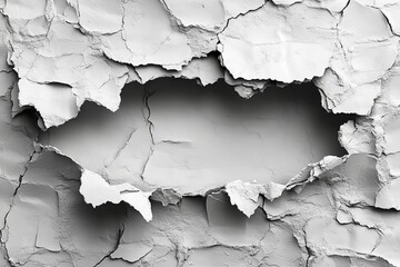 Obraz premium A blank white grunge background with ripped torn posters and crumpled paper.