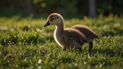 Canadian Goose Goslings Explore the World