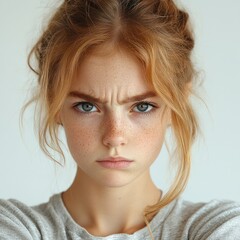 A woman with red hair