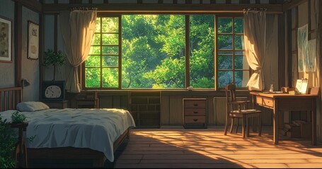 部屋　田舎　風景　