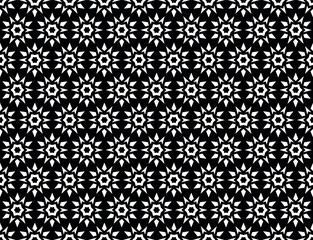 Abstract geometric pattern with lines, snowflakes. A seamless vector background. White and black texture. Graphic modern pattern.