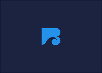 Letter b with waves logo icon design vector design template inspiration