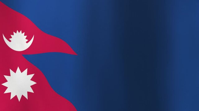 Flag of Nepal, 4K Seamless Loop Animation. Nepali Flag 3D Flowing Cloth Motion Graphics Backdrop for Social Media, Streaming and Channels
