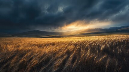 Beautiful Wheat Field, Generative AI