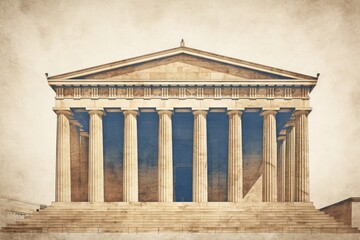 Obraz premium Greek architecture building column temple.