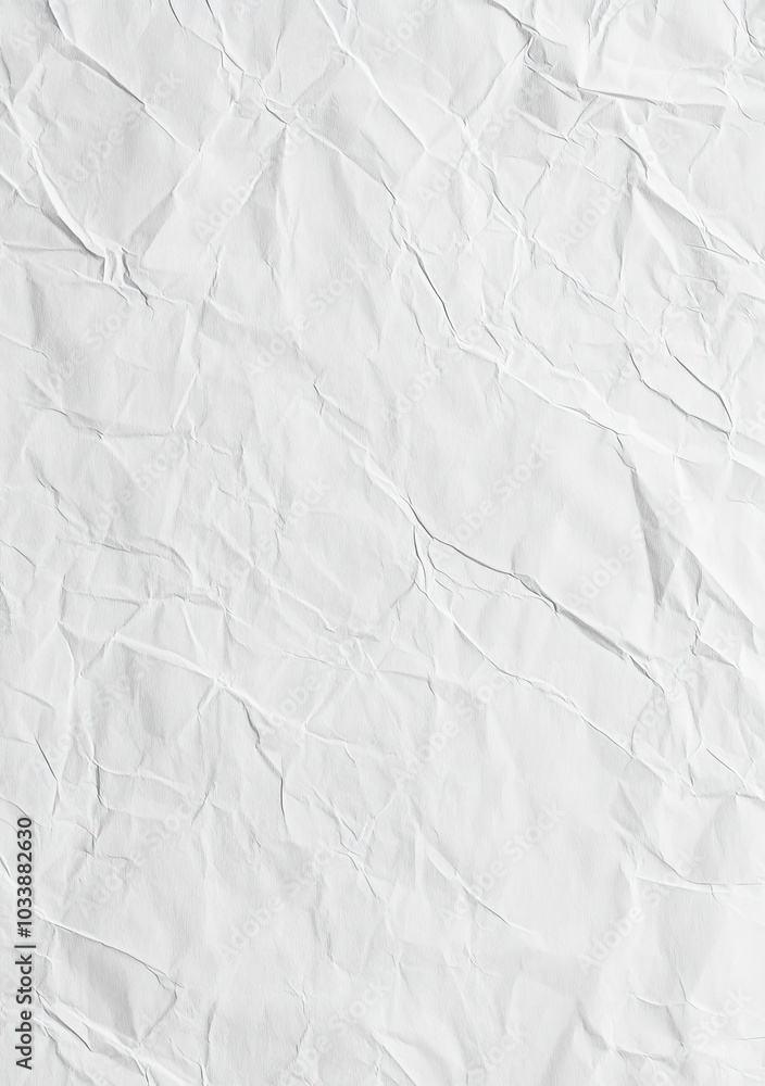 Poster paper texture with a transparent background that has been crumpled or folded