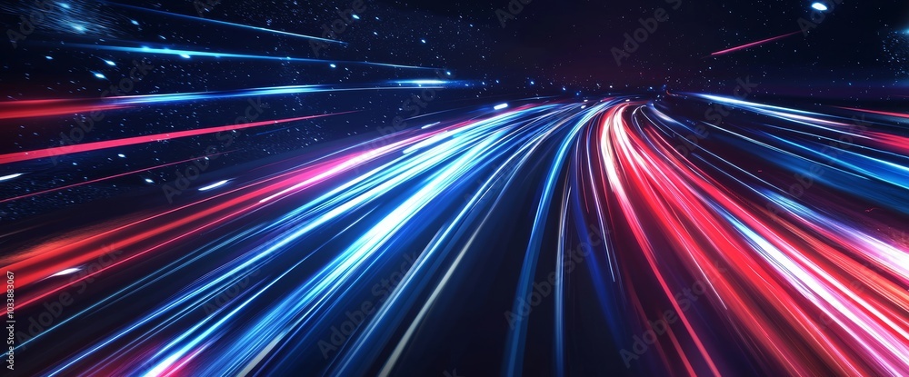 Fototapete Background with futuristic technology line and light effect, cyberpunk style with a sense of technology