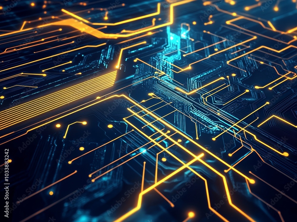 Aufkleber A digital background with binary code and stock algorithms running in the background, futuristic technology wallpaper with digital waves.