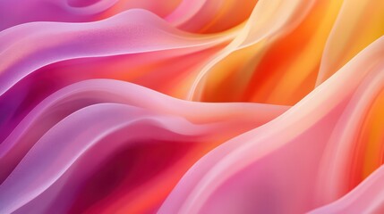 Fototapeta premium Vibrant abstract waves in pink, orange, and purple hues flowing elegantly, creating a sense of motion and fluidity.