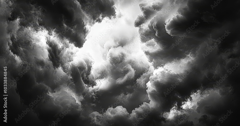 Aufkleber the sky was dark with stormy clouds. it rain heavily, and dark clouds rolled in before a thunder sto