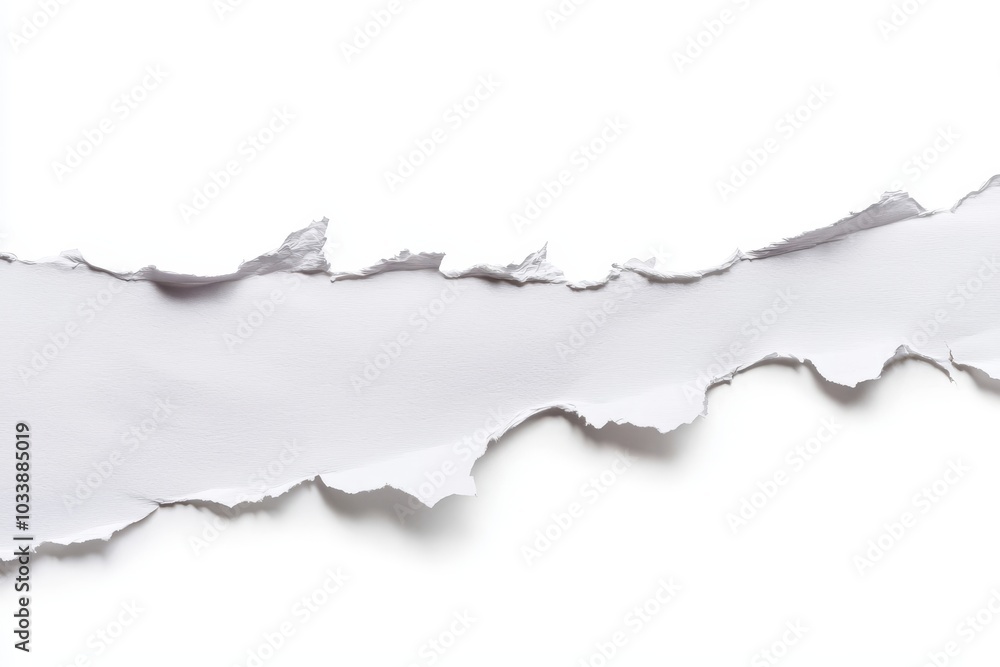 Poster Paper strips ripped by hand. Isolated Objects For Graphic Design.