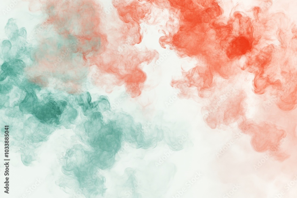 Poster A mesmerizing view of gentle colors dancing in a cloudy abstract formation, blending soft pinks and blues into a tranquil artistic presentation of harmony.