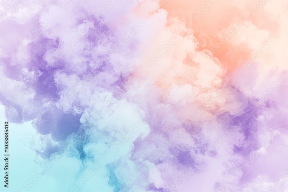 Aufkleber this image depicts vibrant pastel clouds swirling in an artistic creation, combining vivid hues and 