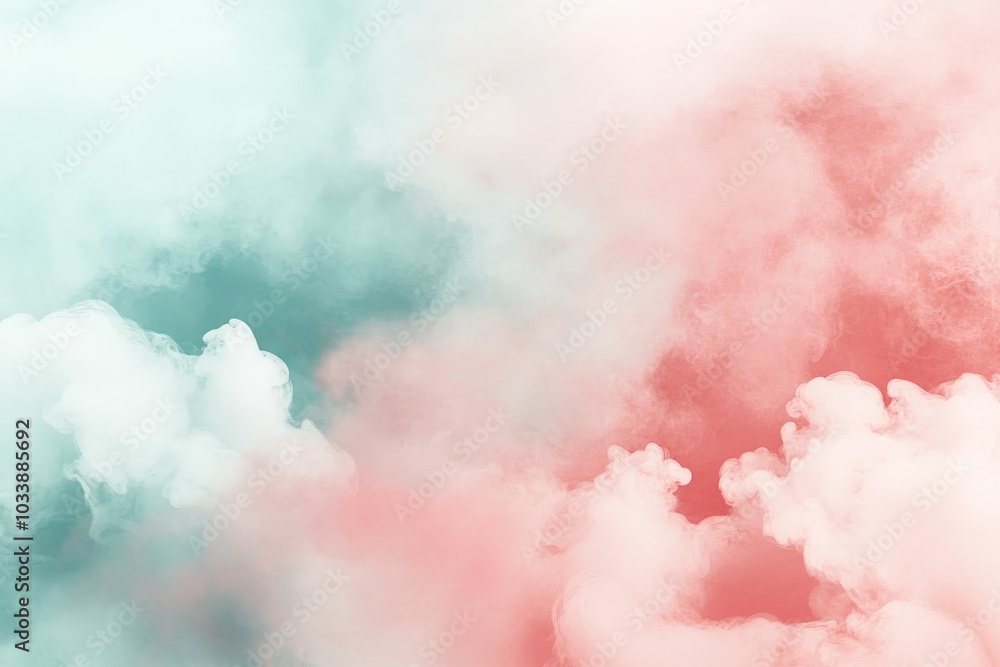 Aufkleber a dreamy composition featuring pastel clouds of smoke blending seamlessly together, creating an ethe